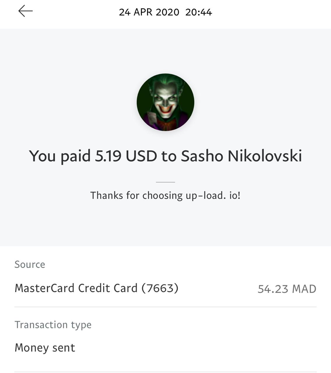 UP-LOAD.IO Payment Proof