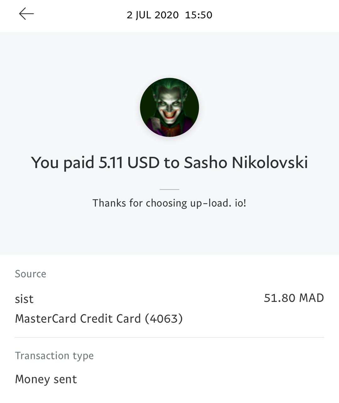 UP-LOAD.IO Payment Proof